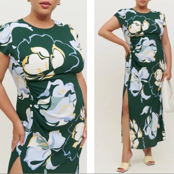 NWT Reformation Frasier Midi Dress Es Lyra - Size 16 - Picture 6 of 6